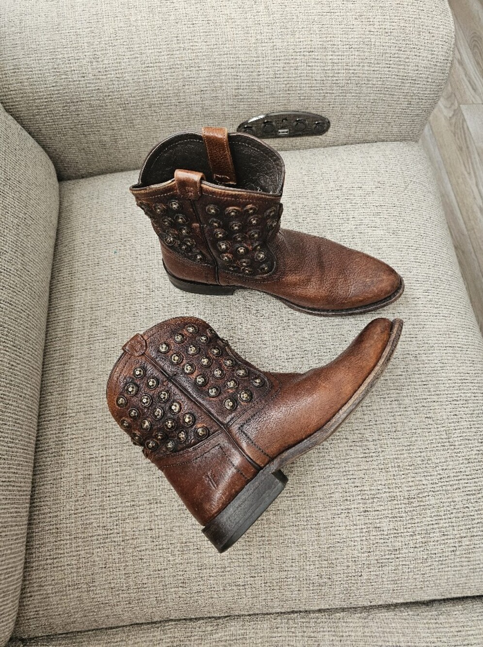 Frye Wyatt Disc Leather Boots Size 7.5 - Picture 5 of 11